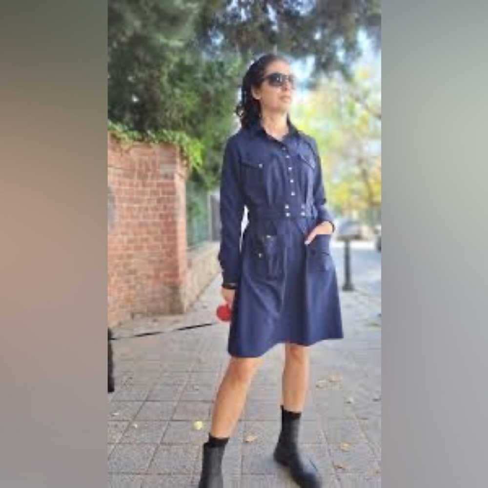 EUC Calvin Klein Belted Tunic/Shirt Dress Sz 8 - Picture 7 of 7